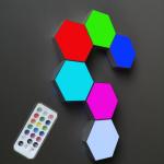 10.3cm ABS RGB Hexagon Wall Lights USB Touch Sensitive Hexagonal Lights for sale