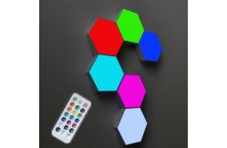 China 10.3cm ABS RGB Hexagon Wall Lights USB Touch Sensitive Hexagonal Lights supplier