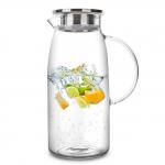 Borosilicate Insulated Pitcher With Lid , Pyrex Glass Water Jug For Fridge Door for sale