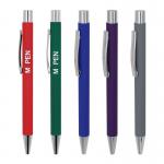 Classy Soft Coating Metal Ball Pen 1.0mm Tip Clip Ballpoint Pen Customized Logo for sale