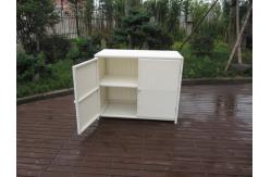 China Resin Wicker Storage Box , Aluminum Frame White Rattan Cabinet supplier