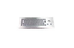 China Rugged Industrial Desktop Stainless Steel Metal Keyboard With Optical Trackball Mouse supplier