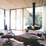 Black 800mm Suspended Wood Fireplace For Party for sale
