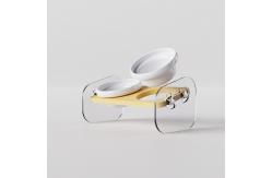 China Non Slip Ceramic Pet Bowl With Bamboo Frame Insulated Double Layer supplier