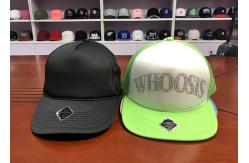 China China Hot sale Flat brim custom logo rhinestone blank 5panel snapback hats caps supplier