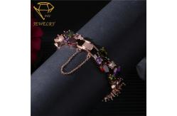 China Teardrop Crystal 5.9 Inches Ladies Tennis Bracelet Rose Gold Plating supplier
