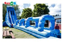 China 100ft Long Inflatable Water Slide Park Large Commercial Inflatable Water Slide With Pool supplier
