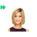 Soothing Natural Volume Synthetic Heat Resistant Wigs , Short Bobo Blonde Wig With Tangle Free for sale