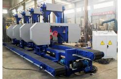 China Fully Automated Timber Sawmill Line Double Head Bandsaw Twin Vertical Sawmills supplier