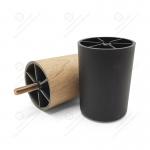 Black Plastic Furniture Sofa Legs with Round Plastic Base Leveling Feet