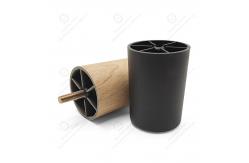 China Black Plastic Furniture Sofa Legs with Round Plastic Base Leveling Feet supplier