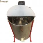 4 Frames Electric Stainless Steel Honey Extractor with Stands and Honey Gate, Plastic Lid for sale