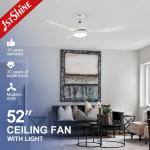 Plastic High RPM Dimmable LED Ceiling Fan Light With Remote Control for sale