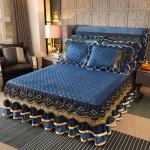 Custom Polyester Bed Skirt Three-piece Dustproof Bed Cover for Home 40 Fabric Count for sale