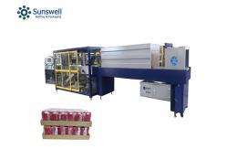 China Baby Bottles POF Film Automatic Shrink Wrapper With Sticker Application supplier