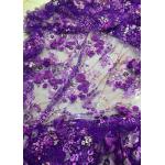 Luxury Guipure 3D Flower Lace Fabric For Apparel 135cm Width Purple for sale