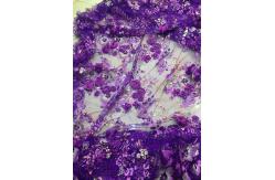 China Luxury Guipure 3D Flower Lace Fabric For Apparel 135cm Width Purple supplier