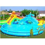 Commercial Octopus Inflatable Water Parks For Kids / Blow Up Pool With Slide for sale