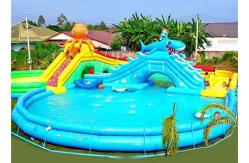 China Customized Inflatable Water Parks Swimming Pool Slides For Land supplier