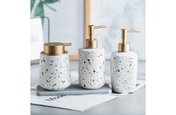 China Luxury Ceramic Bathroom Set Soap Bottle For Shampoo Liquid Lotion supplier