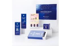 China Custom Skincare Packaging Box Lotion Box Silver Paper Blue Printing Paper Box supplier