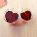 ISO9001 Transparent Glass Custom Drinking Cups Gift Heart Shaped 200ml-300ml for sale