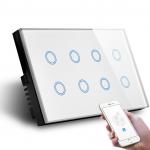 8 Gang Smart Switch Wifi Smart Wall Touch Light Glass Panel OEM Tuya