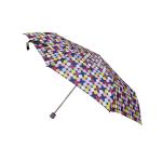 Manual Open Pongee 190T Folding Compact Umbrella With Wooden Handle