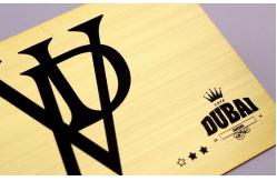 China Gold Plated Printable Metal Business Cards With Brush Effect Different Background supplier