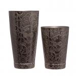 Home Bar Stainless Steel Cocktail Shaker Metal Martini Shaker Etching for sale