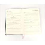Sturdy Elastic Band Time Schedule Planner , Suede Feel Synthetic Leather Agenda Planner