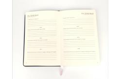China Sturdy Elastic Band Time Schedule Planner , Suede Feel Synthetic Leather Agenda Planner supplier