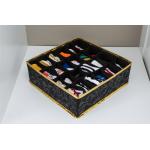 Black Foldable Drawer Organizer , 24 Cells Collapsible Drawer Dividers for sale