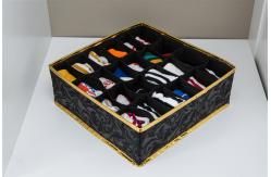 China Black Foldable Drawer Organizer , 24 Cells Collapsible Drawer Dividers supplier