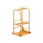OEM Yellow Forklift Gas Bottle Carrier 250mm Dia LPG Cylinder Rack for sale
