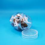 Food Grade Small Empty Candy Cookies Clear PET Plastic Jars Tamper Proof Screw Cap for sale