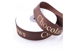 China Foil Print Grosgrain Ribbon Custom With Emboss Logo supplier