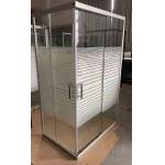 5/6mm White Stripes Glass Square Shower Enclosures with Alum White Frame for sale