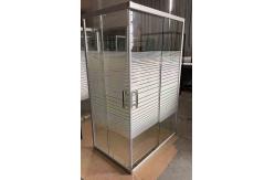 China 5/6mm White Stripes Glass Square Shower Enclosures with Alum White Frame supplier