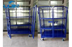 China Metal Collapsible Trolleys With Wheels , Two Front Door Logistics Vertical Trolley supplier