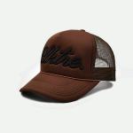 Adjustable Customized 5 Panel Sponge Trucker Cap Brown Summer Decorative Rope for sale