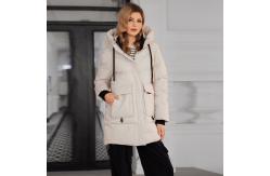 China Black Down Jacket With Hood Womens Stand Up Collar supplier