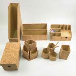 ISO9001 Cork Desk Organizer Set Office Stationery Cork Waterproof Tearproof for sale