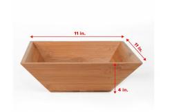 China Organic Square Kitchen Bamboo Salad Bowl Set with Two Servers supplier