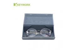 China Side-Trapezoid Tri Fold Metal Reading Optical Glasses Case Resit Compression Factory supplier