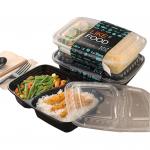 Lightweight 2 Compartment Plastic Takeaway Containers for sale