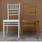 Cushioned Modern Hotel Furniture White Gold Chiavari Chair For Wedding Event Banquet