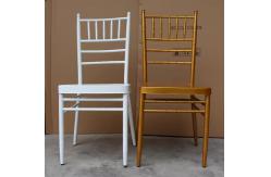 China Cushioned Modern Hotel Furniture White Gold Chiavari Chair For Wedding Event Banquet supplier