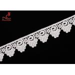 Pure Cotton Flower Embroidery Lace Trim Width 3cm For Lady's Mermaid Skirt for sale
