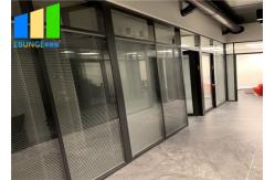 China Interior Soundproof Office Aluminum Glass Partition Wall With Shutter supplier